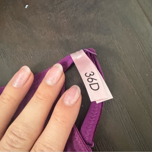 NWOT La Vie en Rose Lace Detail Purple Bralette Balconette 36D - Picture 5 of 5